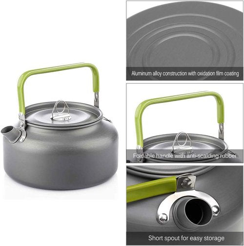 Docooler Tea Kettle, Stainless Steel Teapot, Portable Coffee Pot, Whistling Water Kettle, Camping Picnic Stove Top 0.8L/1.1L/1.2L/1.6L