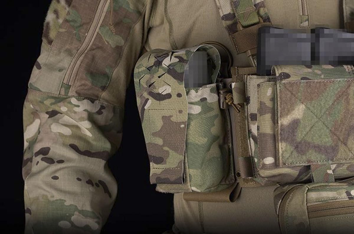 Tactical Belt Pouch EDC MOLLE Tactical Pouch Bag Molle Phone Pouch for Admin, Cell Phone, interphone,Universal Mag Carrier for M4 A-R15 M16 AK Magainzes (Black cp)