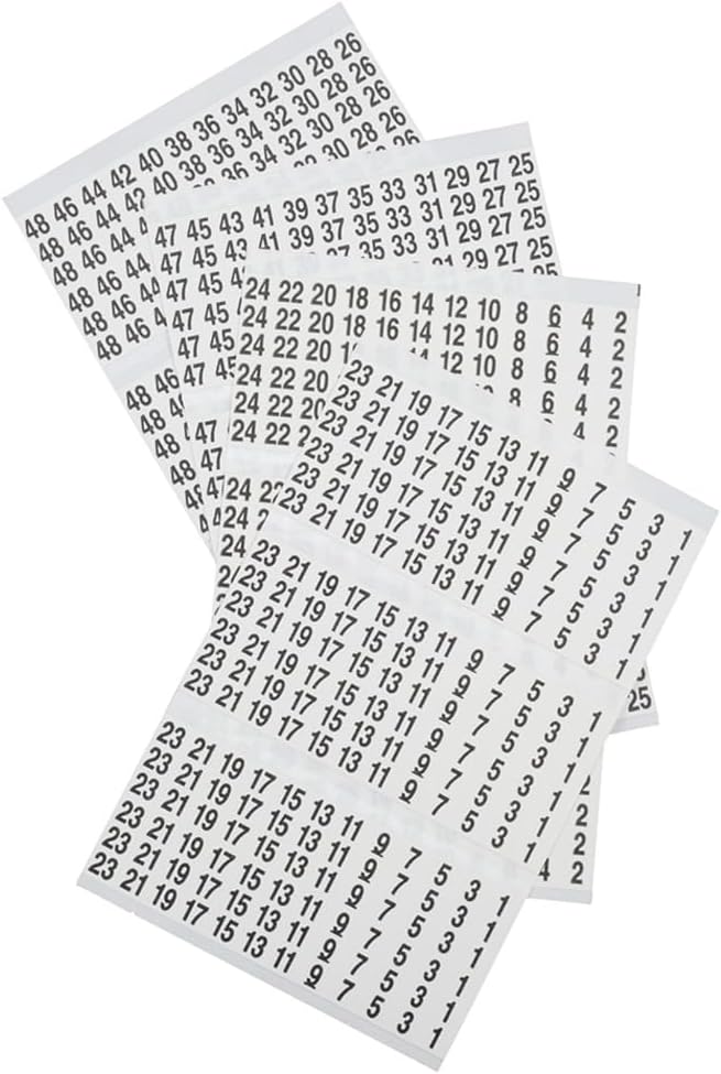 Klein Tools 56250 Wire Marker Book for Cable Management, Electric Panel Organization Wire Label Stickers, Numbered 1-48