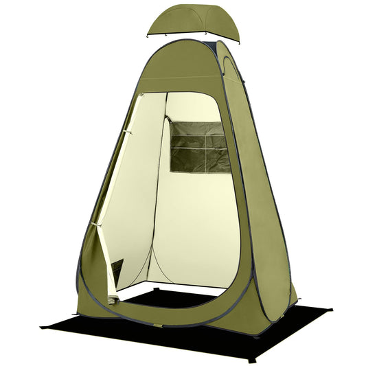 BRIAN & DANY Pop Up Shower Tent, Portable Changing Tent with Rain Shelter & Windows, Privacy Camping Tent for Hiking Beach, UPF 50+ & Waterproof, 47.2" x 47.2" x 74.8", Olive Green