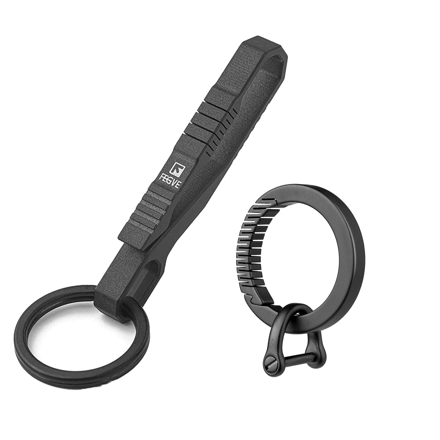 TISUR Keychain Pocket Clip Titanium Round Carabiner Clip