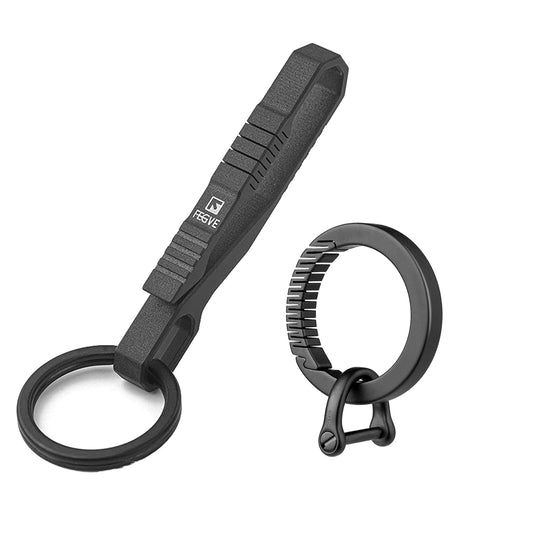 TISUR Keychain Pocket Clip Titanium Round Carabiner Clip