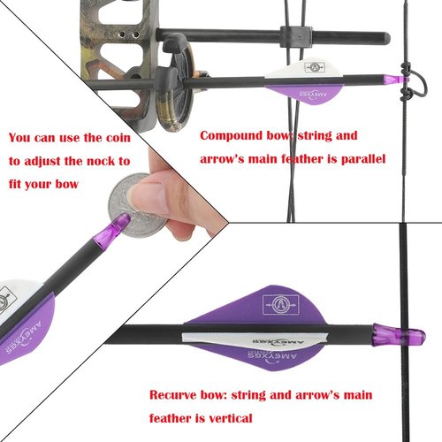 HNZMDY 30" Pure Carbon Arrows Archery Practice Hunting Arrows Spine 300 350 400 500 600 Targeting Arrows with Removable Tips for Compound & Recurve & Long Bow 6/12 Pcs