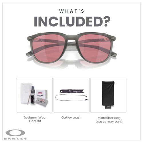 OAKLEY Thurso OO9286 928604 54MM Matte Grey Smoke/Prizm Dark Golf Square Sunglasses for Men+ Bundle Accessory Leash Kit, Microfiber Pouch