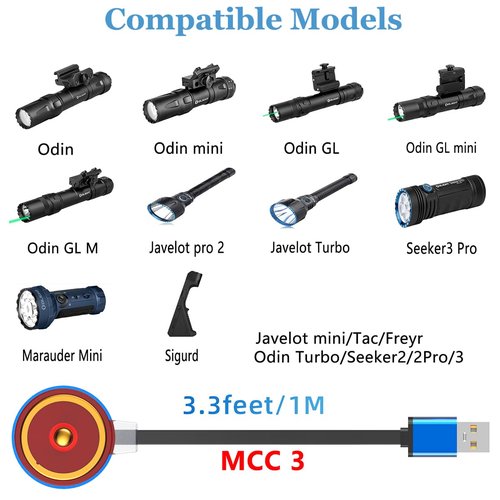 Threeeggs MCC 3 Charger for Odin • Odin Mini • PL-Pro, Magnetic Charging Cable for Warrior Mini2 • Perun 2 • Seeker 3 pro • Warrior 3s • Baldr Pro R (100cm / 3.3ft)