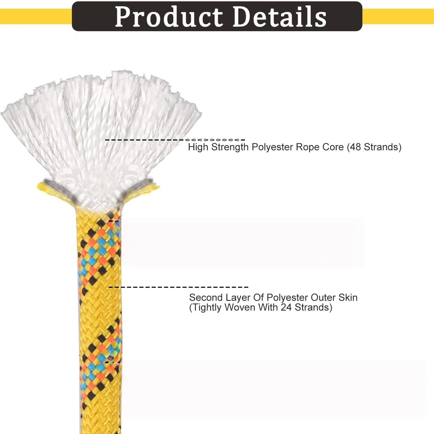 Arborist Rope Climbing Rope 1/2 Inch Tree Rope for Construction Climbing Swing Sailing