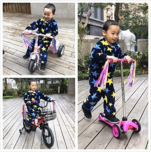 Kids Bike Bell & Streamers Set | 1 Bell & 2 Colorful Streamers | Pink, Red, Blue