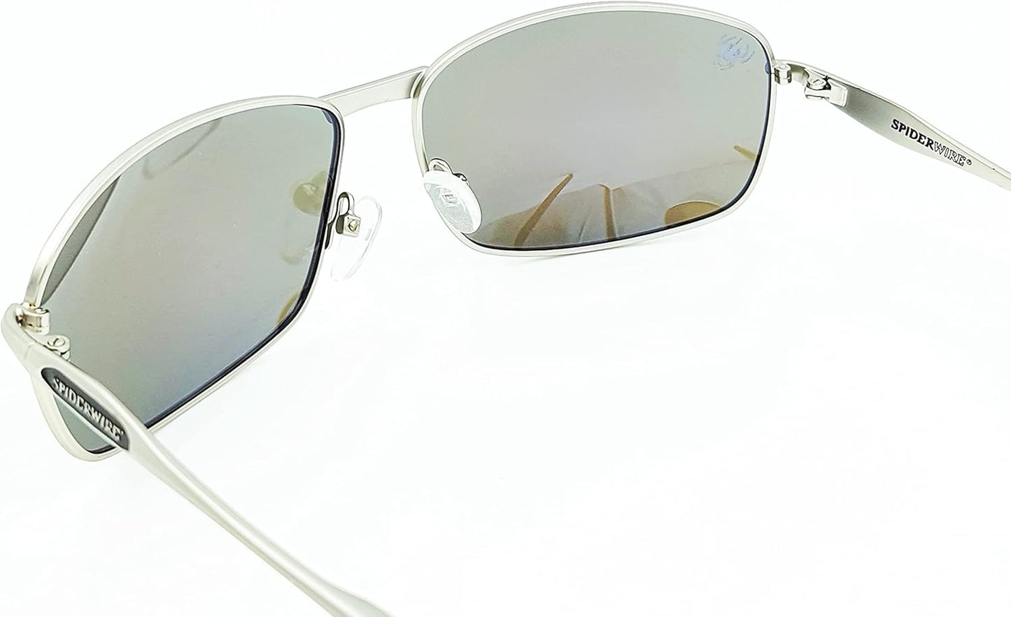Spiderwire Classic SPW006 Polarized Fishing Sunglasses, Matte Silver/Smoke/Blue Mirror