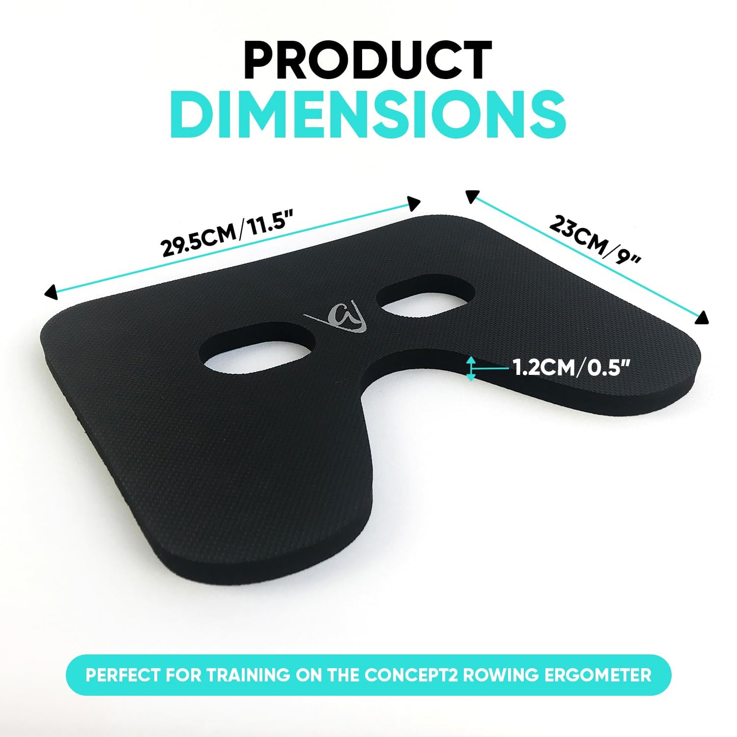 Godfrey Ergo Grip Rowing Machine Seat Cushion – 12mm Non-Slip Neoprene Rower Pad for Concept 2, Water Rower & Recline Bikes (Black)