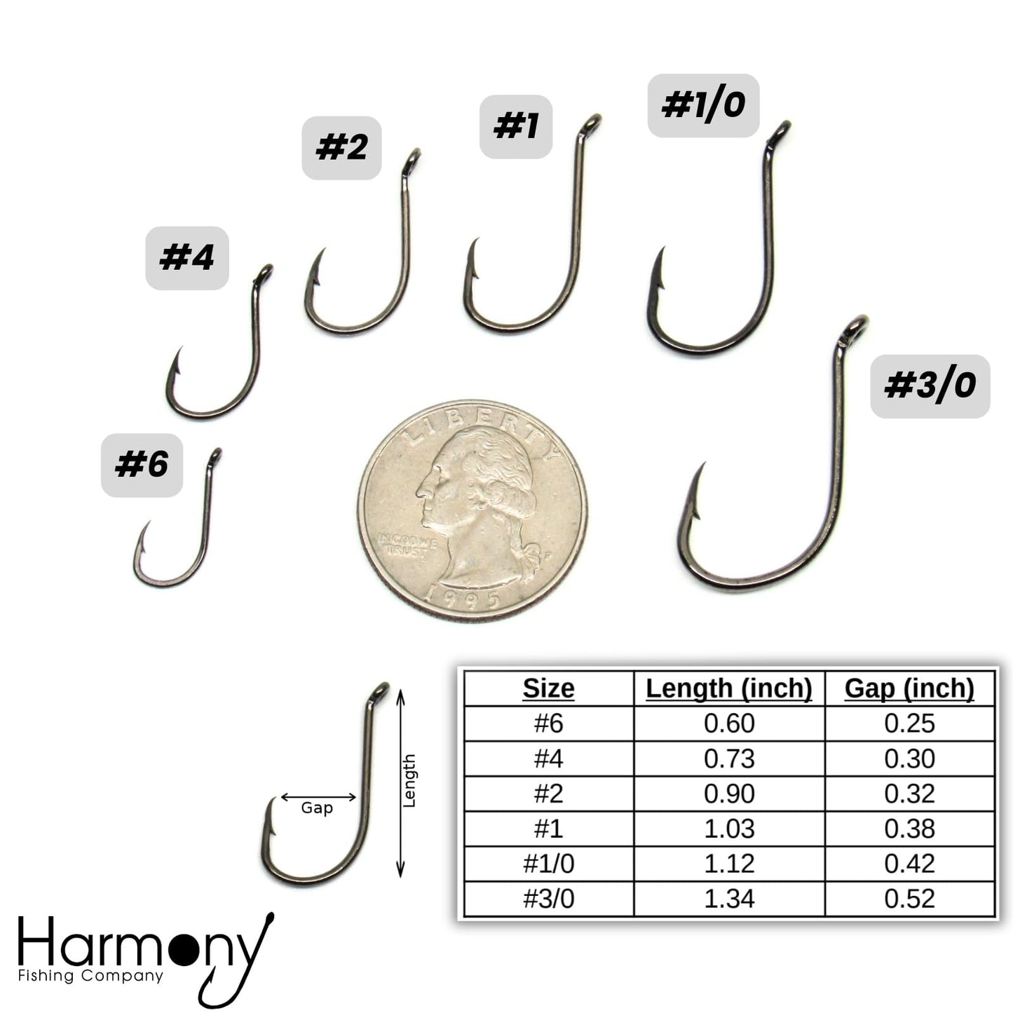 Harmony Fishing - Razor Series Finesse Dropshot Fishing Hooks (Size 1/0 (50 Pack))