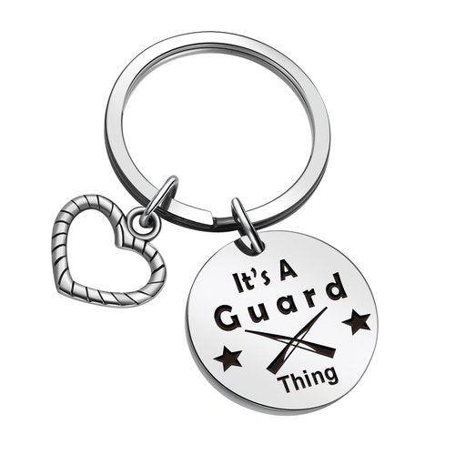 ZQEOU Color Guard Keychain - Marching Band Gifts Flag Girl Gifts - Colorguard Jewelry for Color Guard Lover, Mom Jewelry Bestie Keychain Daughter, Girlfriend Birthday Key Chain