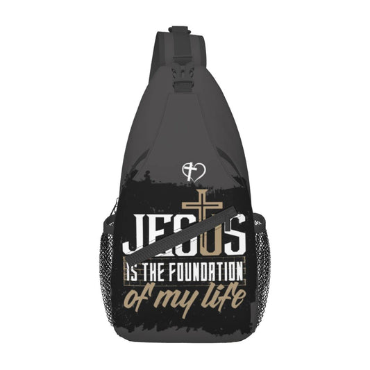 ASYG Christ Bible Sling Bag Crossbody Chest Daypack Casual Backpack Jesus Cross Shoulder Bag CasualDaypacks
