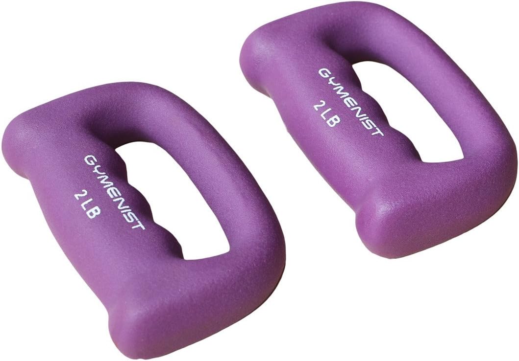 GYMENIST Set of 2 Hand Shaped Neoprene Exercise Workout Jogging Walking Cardio Dumbbells Pair
