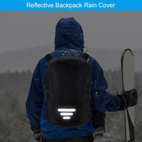 PATIKIL 30-40L Waterproof Rucksack Cover, Non-Slip Backpack Rain Cover for Travel, Hiking, Camping, Climbing, M, Black