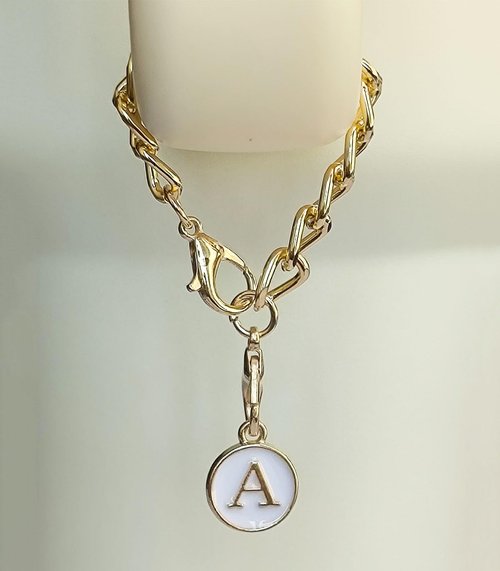 EAYOK Stanley Cup Charms for Handle, 2PCS Letter Charms Accessories Initial Name ID Personalized Identification Stanley Handle Charm, Stanley Initial Letter Chain Keychain Charm for Stanley Tumbler