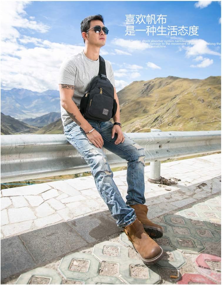Sling Bag Pack Canvas Shoulder Sling Backpack Small Crossbody Chest Bag for ipad mini
