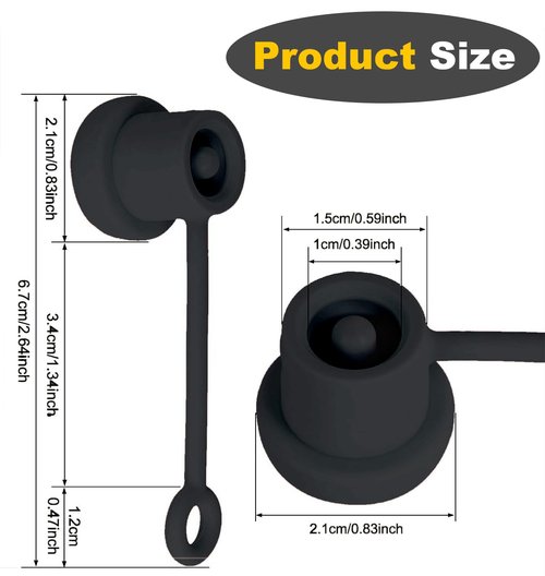 Straw Cover Cap for Stanley Cup, Straw Topper for Stanley 40oz, 30oz, 20oz, Stanley Cup Accessories Silicone Straw Cap Dust-Proof Protector Straw Lid for 0.4in/10mm Straws (Black)