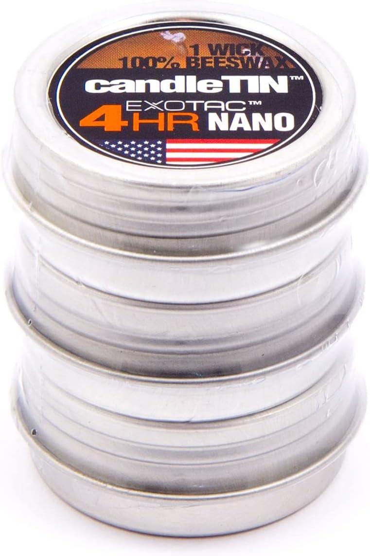Exotac Nano Emergency Beeswax Tealight Candles - Pack of 3 for Survival Kits