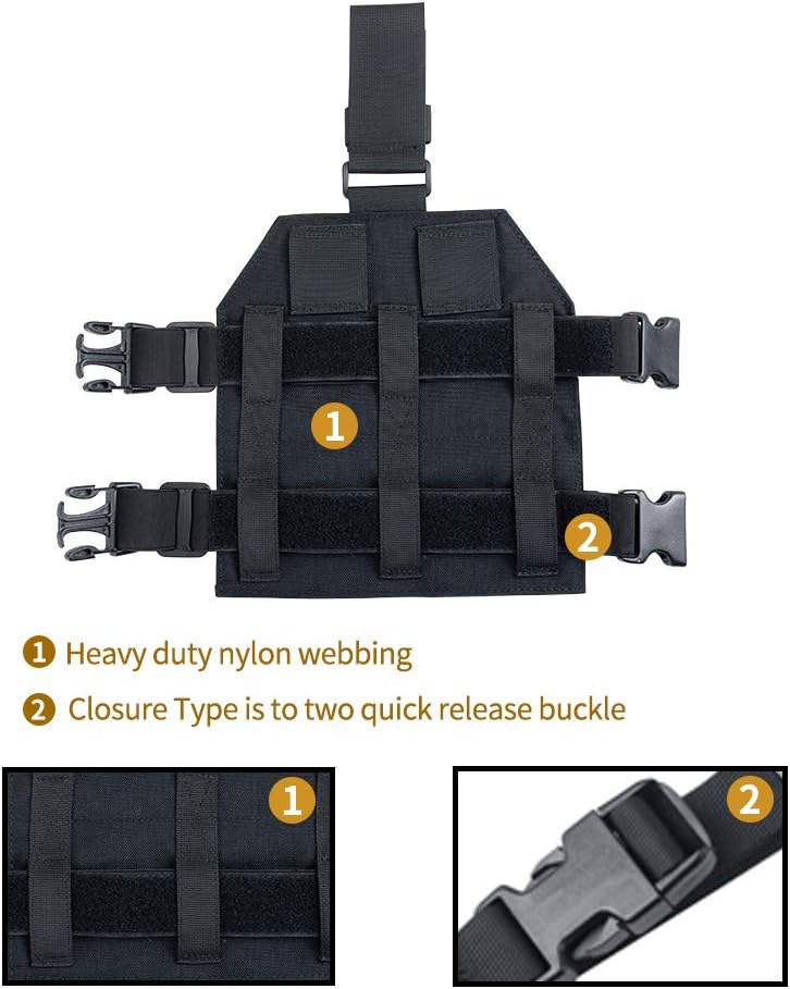 EXCELLENT ELITE SPANKER Tactical MOLLE Drop Leg Platform Universal Drop Leg Panel with Adjustable Belt & Thigh Straps