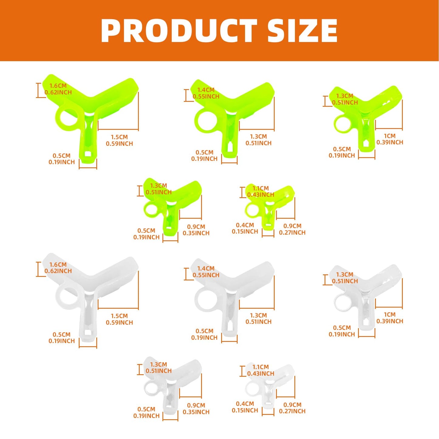 500 Pcs Fishing Hook Bonnets Fishing Treble Hooks Protector Fishing Hook Covers, Treble Hook Cover Holder Fishing Hook Protectors Cap (1-5 Sizes,Yellow White)