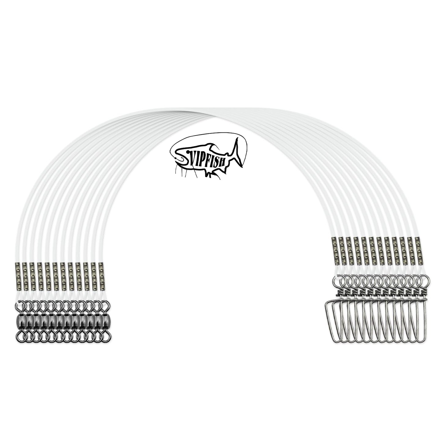 Fishing Fluorocarbon Leader with Crane Swivel and Snaps - Heavy Duty 20-80lb Fluorocarbon Leader Connects Lures, Bait, or Hooks for Saltwater & Freshwater Fishing