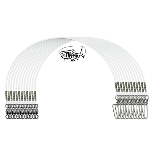 Fishing Fluorocarbon Leader with Crane Swivel and Snaps - Heavy Duty 20-80lb Fluorocarbon Leader Connects Lures, Bait, or Hooks for Saltwater & Freshwater Fishing