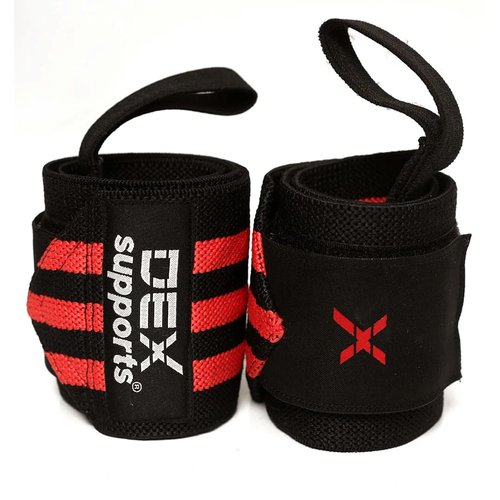 DEXsupports Wrist Wraps (Pair), Grip with Thumb Loop, 19.5" Gym Straps, Wrist Straps for Weightlifting, Best Wrap for Powerlifting Competition, Strength Training, Bodybuilding Mens and Womens
