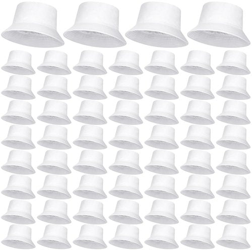 Mepase 60 Pcs Bucket Hat, Cotton Summer Cap for Women Men Summer Solid Color Beach Getaway Fisherman's Hat Outdoor and Travel (22.04-22.83 Inch)