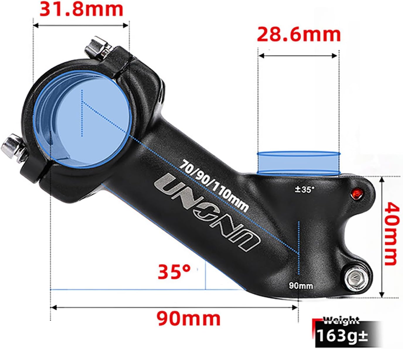 FOMTOR 25.4 stem 60mm 90mm 110mm 35 Degree Bike Handlebar Stem Riser MTB Stem for Mountain Bike Road Bike BMX MTB