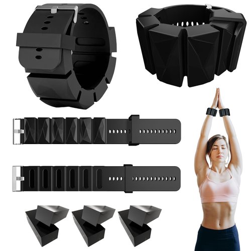 Wrist Weights for Women,Strong Arm Weights Set of 2(1Lbs Each),Skin friendly material,Adjustable size and weight,for Pilates,Running, Yoga,Swimming, Barre, Gym (Black)