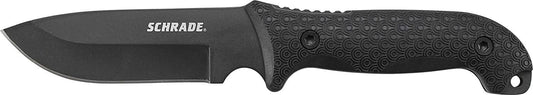 Schrade SCHF51 Frontier 10.9in Steel Full Tang Fixed Blade Knife with 5.1in Drop Point Blade and TPE Handle for Outdoor Survival, Camping and EDC