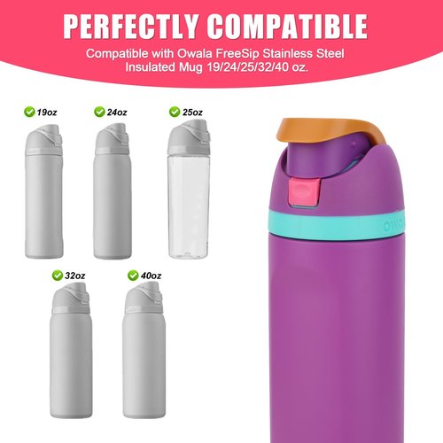 Gosknor 4pcs Replacement Button Compatible with Owala FreeSip 24oz 32oz, 4 Colors Water Bottle Lid Mouth Push Switch Top Cap Seal Stopper Replacement Parts for Owala 16/19/24/32/40oz Accessories