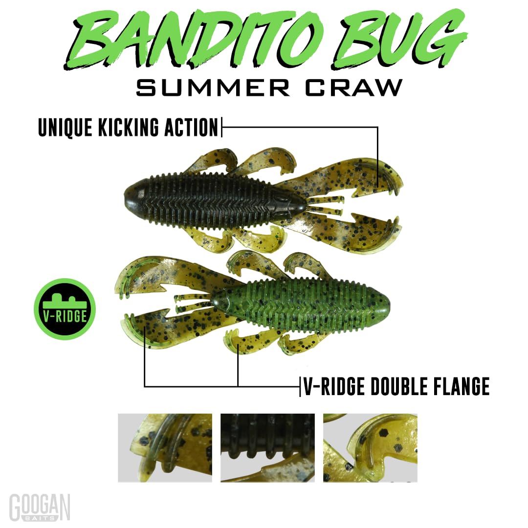 Googan Squad Baits Sampler – Soft Plastic Lure Kit for Bass Fishing – Includes Bandito Bug, Blazin’ Worm & More – Freshwater & Saltwater Compatible