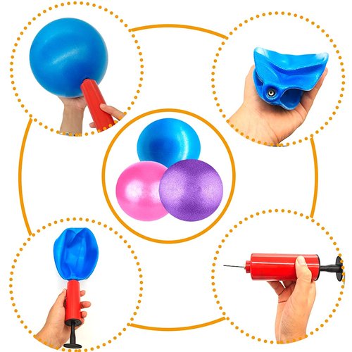 MOMPLUS Exercise Pilates Mini Yoga Barre Small for Home Stability Squishy Training Physical Therapy Improves Balance with Pump(Purple, 6 Inch)