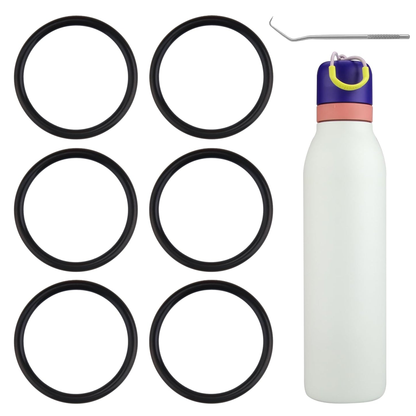6-Pack O-ring for Owala FreeSip Twist Insulated Stainless Steel Water Bottle，Gaskets compatible with Owala FreeSip Twist 18oz 24oz Insulated Stainless Steel Bottle.