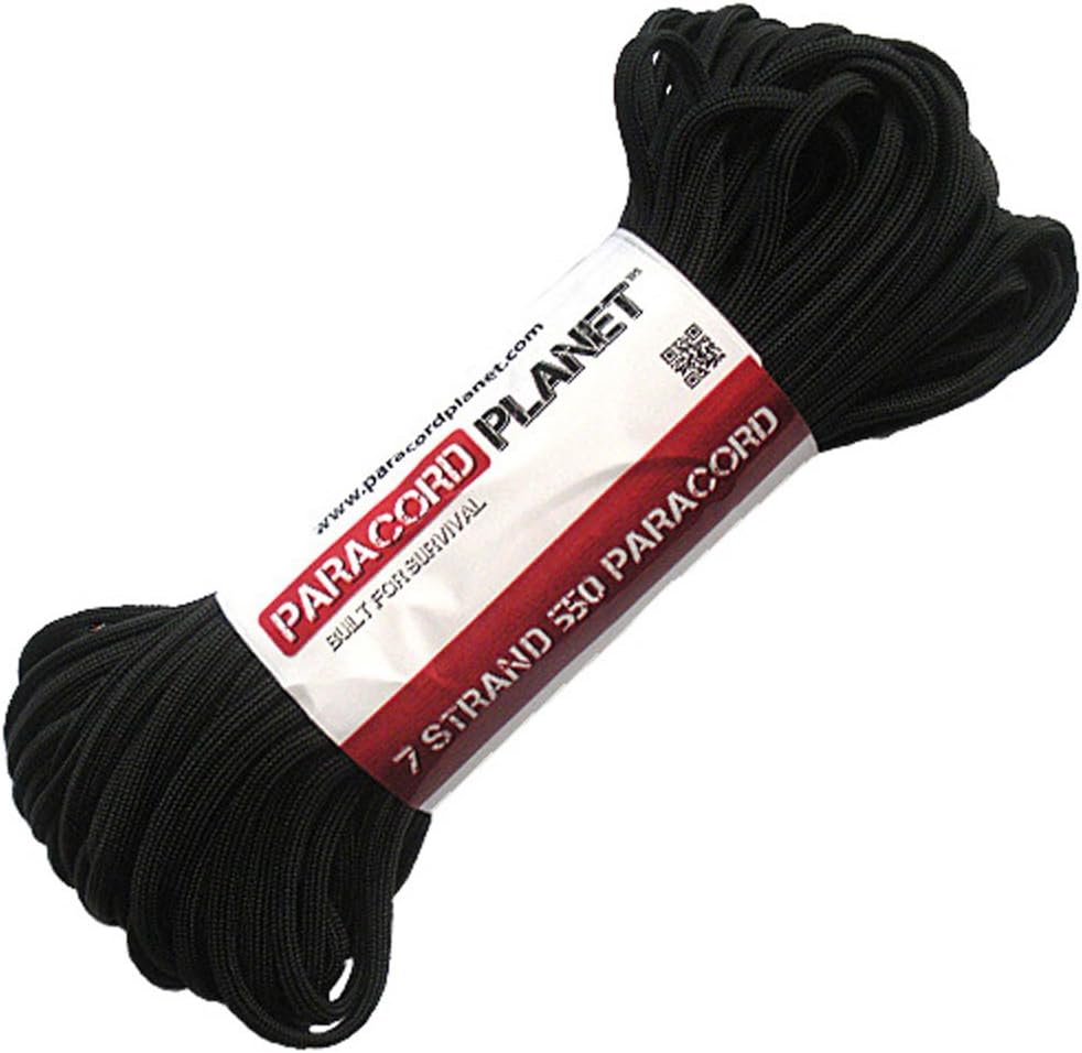 Paracord Planet 550 lb, 50' Foot Hank, Parachute Cord. Also Known as Paracord Rope, Parachute Rope, Utility Cord, Tactical Cord, and Military Cord. USA Made to Provide Durability and Strength.