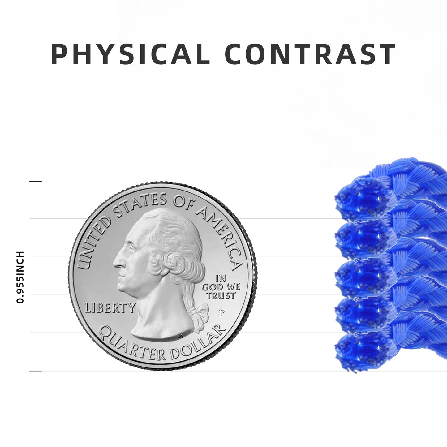 A1FISHER Poly Crab Line Floating for Crab Trap 1/4 in Dia x 100 FT, Polyethylene, Blue Twisted Crabbing Rope 1Pack