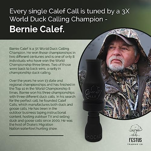 Festus Trading Company Calef Calls Single Acrylic Duck Call - The Shocker - Best Finisher Duck Calls for Mallards, Diver Ducks, Gadwall, Pintail, Teal, Mallard Ducks, and Specklebelly