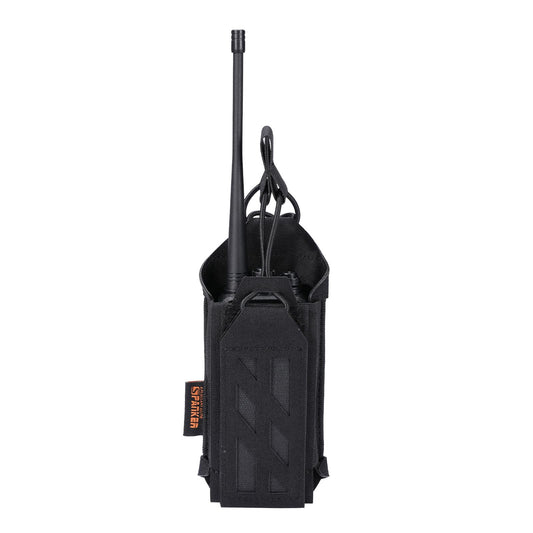 EXCELLENT ELITE SPANKER Tactical Universal Radio Holster Holder Molle Radio Pouch Adjustable for Duty Belt,Vest for Two Ways Walkie Talkie Holder(3 * 1 * 7inch)