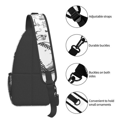 Baseball Sling Bag Sport Ball Chest Bag Casual Backpack Baseball Crossbody Bags Travel Hiking Daypack For Adults Women Men Gifts