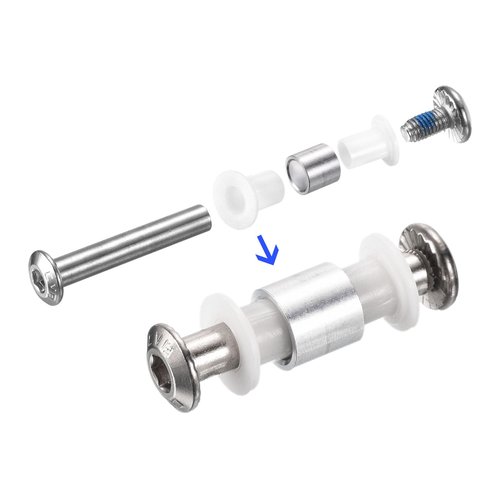 M METERXITY Roller Wheel Screw Repair Kit - Inline Skate Axle Screw Replacement Parts Hardware Kit with Wrench for Roller Skates Repair (Silver)