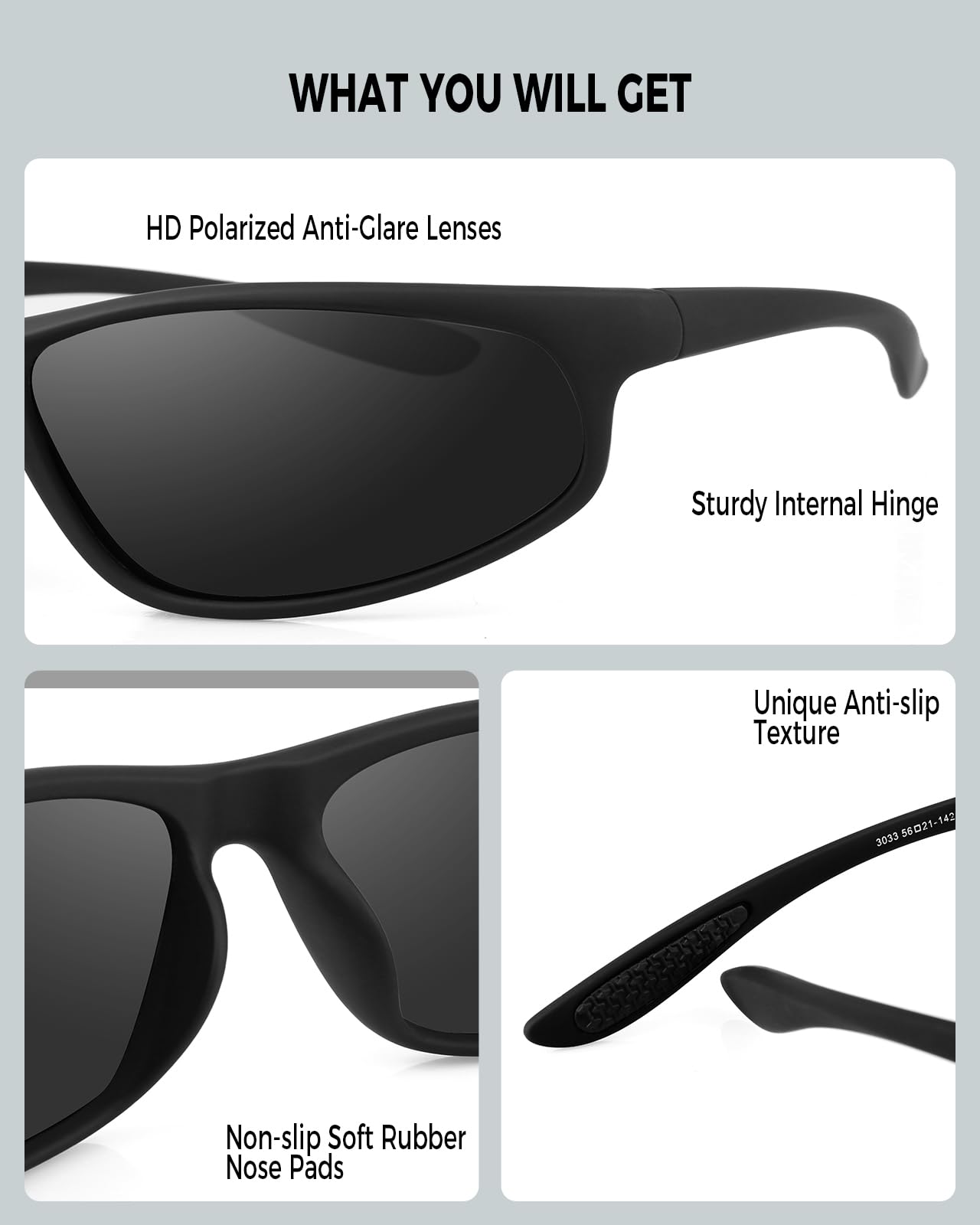 FIMOSON 2pcs Sports Sunglasses Men Polarized Sunglasses for Men and Women, Retro Sun Glasses Driving Fishing UV400 Protection