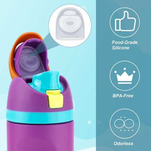 PEUTIER 2pcs Silicone Stopper Gasket Seal Stopper Compatible 16/19/24/32/40oz Bottle Mouth Plug Accessories Bottle Cap Water Bottle Top Lid (Clear)