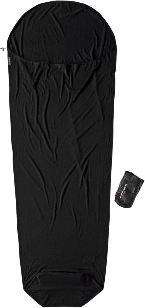 Merino Wool MummyLiner - Premium Black Sleeping Bag Liner for Comfort & Warmth