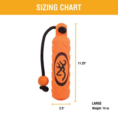 Browning Pet Hunting Durable Vinyl and Canvas Training Dummy, Fetch and Retrieval Tool, Vinyl (Orange), Large