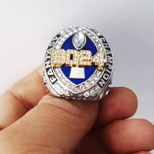 guancrown Fantasy Football Championship 2024 Ring Award Prize Sports Winner FFL Champion Ring (Ring with Stand, Size 11)