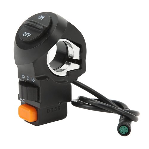 Electric Bike Light Switch, Bike Turn Light Switch,Handlebar Mount Waterproof ABS Easy Installation Bike Turn Light Switch for Electric Scooter