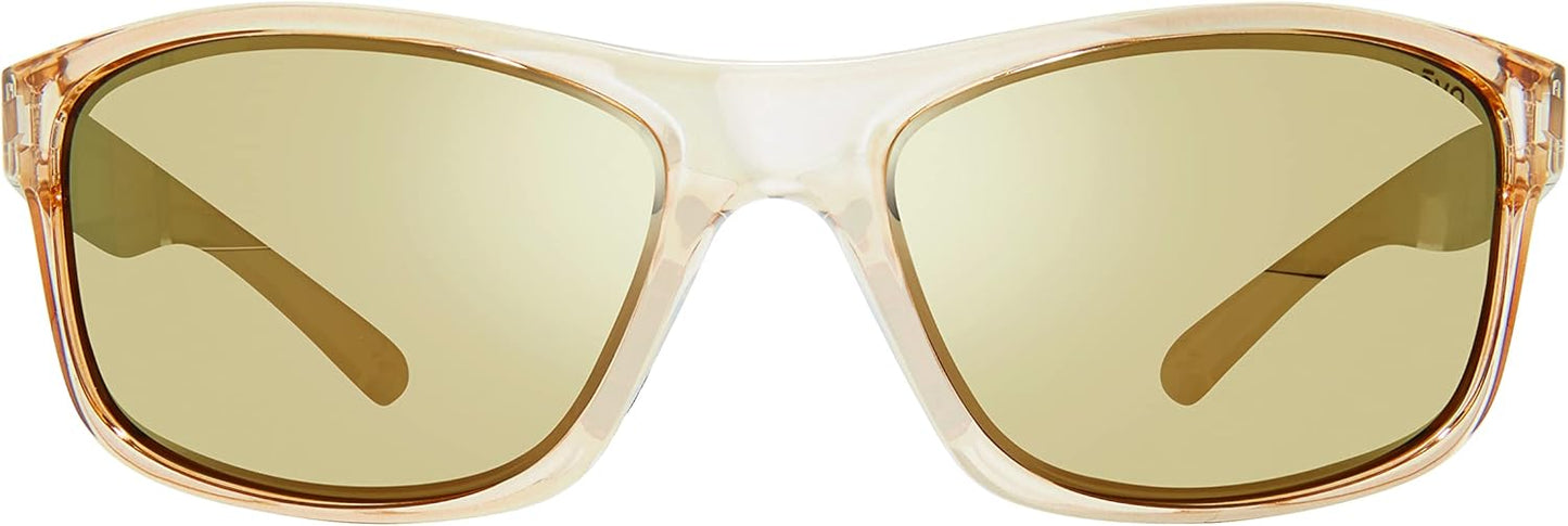 Revo Sunglasses Harness: Polarized Lens with Rectangle Sport Wrap Frame