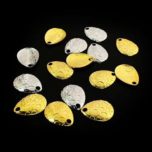 Ruiwaer 40PCS Spinner Blades Fishing Lures Deep Cup Spinner Blades for Spinner baits Spoons Walleye Rig Trout Salmon Bass Fishing Hard Lures Worm Spinner Baits Spoons Rigs Making, Gold&Silver