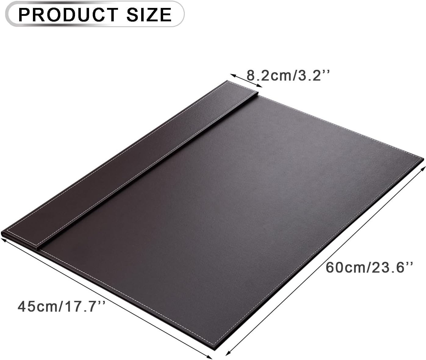 KINGFOM Ultra-Smooth PU Leather Desk Pad & Mat Office Desk Drawing & Writing Board A3/ A4 File Paper Clip Table Protector Mat on Top Large 24''x18'' (Black)